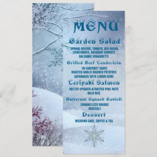 Winter Wonderland Wedding Menu Invitation