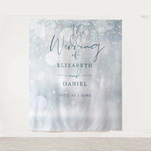 Winter Wonderland Wedding Photo Booth Backdrop Tapestry