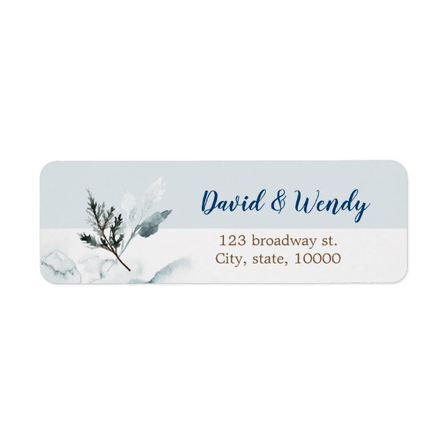Winter Wonderland wedding return address label (Front)