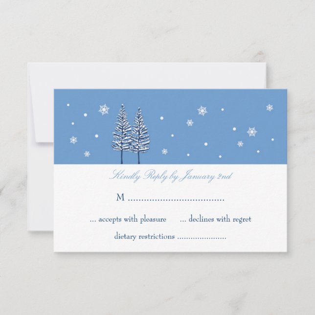 Winter Wonderland Wedding RSVP Card (Front)