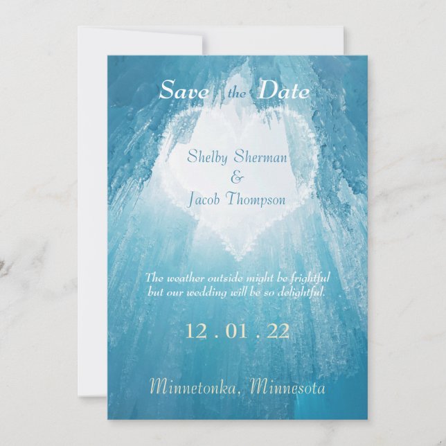 Winter Wonderland Wedding - Save The Date Invitation (Front)