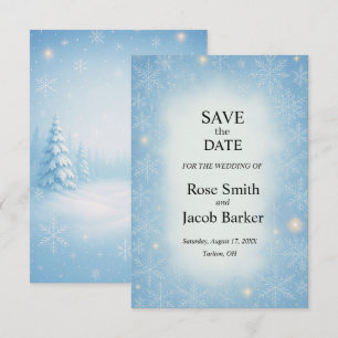 Winter Wonderland Wedding Save the Date Invitation