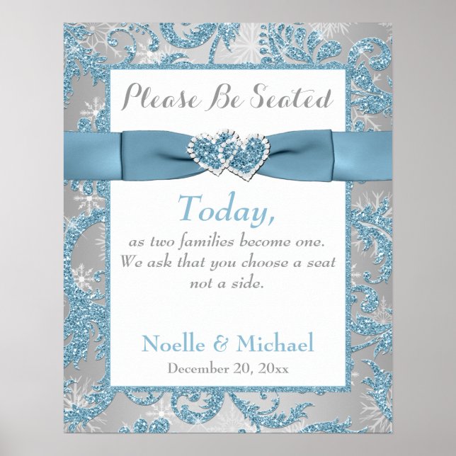 Winter Wonderland Wedding Seating Poster (Front)