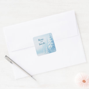 Winter Wonderland Wedding Square Sticker
