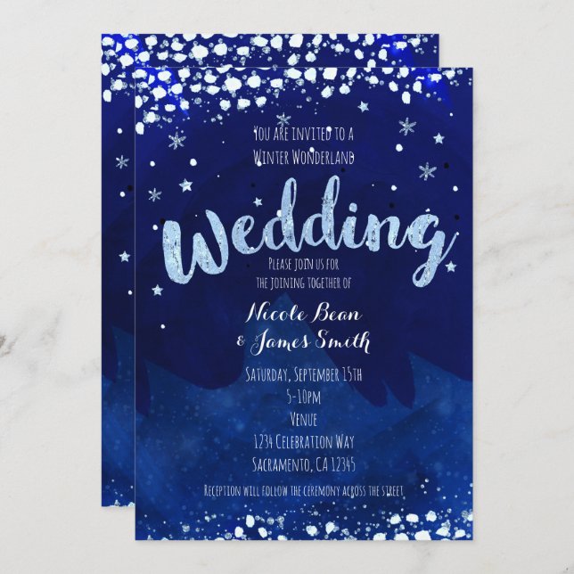 Winter Wonderland WEDDING Starry Sky Invitations (Front/Back)