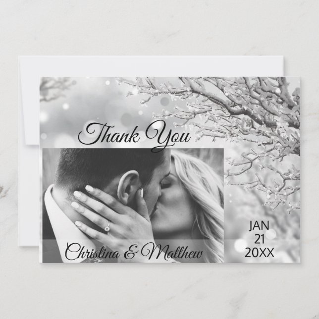 Winter Wonderland Wedding Thank you | PHOTO Card (Front)