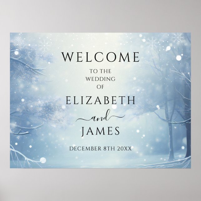 Winter Wonderland Wedding Welcome Sign (Front)