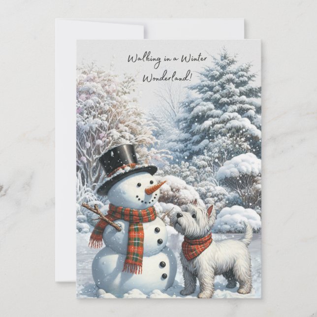 Winter Wonderland Westie Christmas Card (Front)