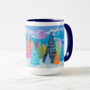 Winter Wonderland Whimsical Forest Art  Mug