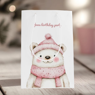 Winter Wonderland White Bear  Medium Gift Bag