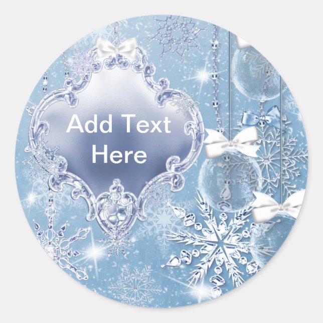 Winter Wonderland Winter Prom Invitations Classic Round Sticker (Front)