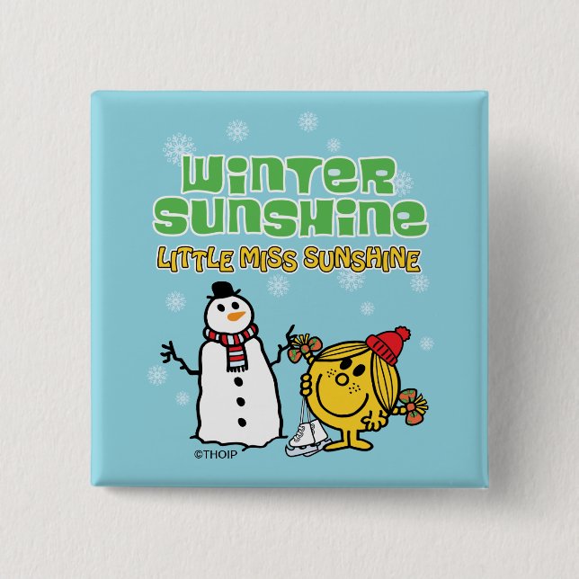 Winter Wonderland with Little Miss Sunshine 15 Cm Square Badge (Front)