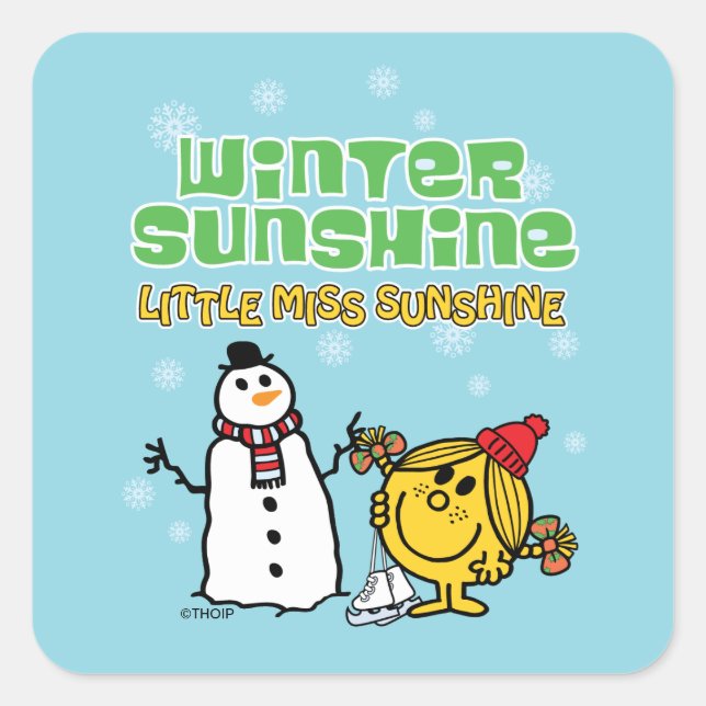 Winter Wonderland with Little Miss Sunshine Square Sticker (Front)