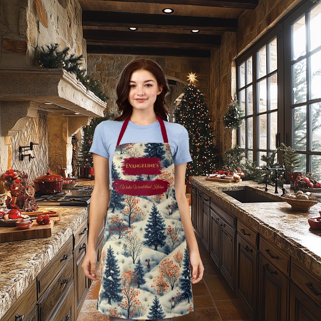 Winter Wonderland with Snowy Landscape and Pine  Apron (Creator Uploaded)