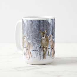 Winter Wonderland with Whitetail Deer Holiday Coffee Mug
