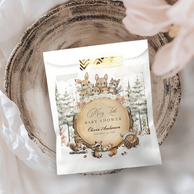 Winter Wonderland Woodland Animals Baby Shower Favour Bag (Creator Uploaded)
