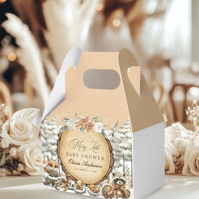 Winter Wonderland Woodland Animals Baby Shower Favour Box (Creator Uploaded)