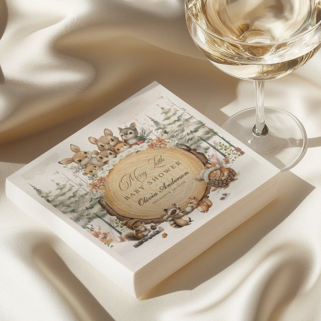Winter Wonderland Woodland Animals Baby Shower Napkin (Creator Uploaded)