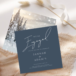 Winter Wonderland Woodland Script Engagement Party Invitation