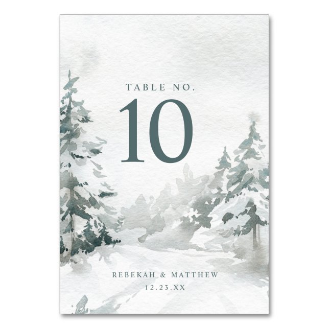 Winter Wonderland | Woodland Table Number (Front)