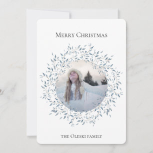 Winter Wonderland Wreath Flat Holiday Photo Card