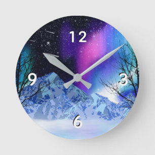 Winter Wonderlights Round Clock