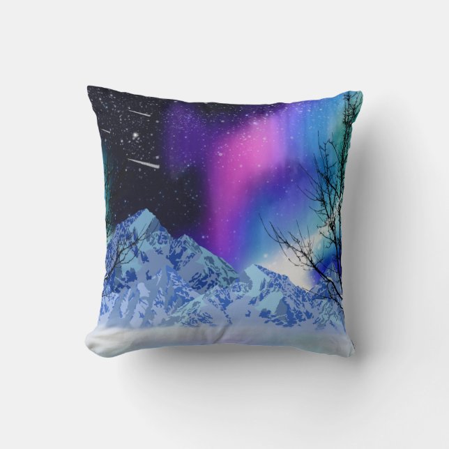 Winter Wonderlights Throw Pillow (Front)