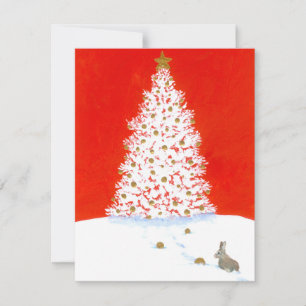 Winter Wonders Holiday Christmas Rabbit by Bihrle Card