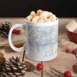 Winter Wood Scene Let it Snow Coffee Mug<br><div class="desc">White and grey snowy woods winter scene with cosy house. Customisable-let it snow text.</div>