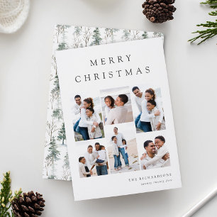 Winter Woodland 6 Photo Grid Collage Holiday Card