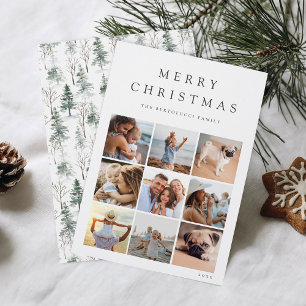 Winter Woodland 9 Photo Grid Collage Holiday Card