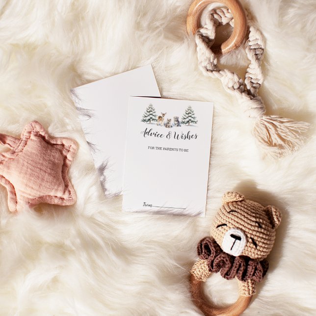 Winter Woodland Animals Baby Shower Advice Cards (Creator Uploaded)