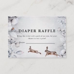 Winter Woodland Animals Baby Shower Diaper Raffle Enclosure Card