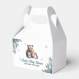 Winter Woodland Animals Baby Shower Favor Box