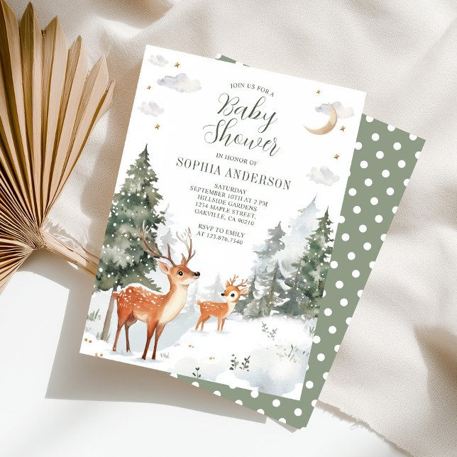Winter Woodland Animals Baby Shower Invitation (Creator Uploaded)