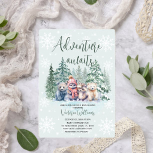 Winter Woodland Animals Baby Shower  Invitation