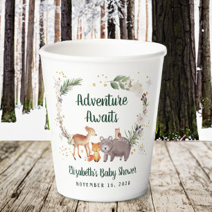 Winter Woodland Animals Baby Shower Paper Cups