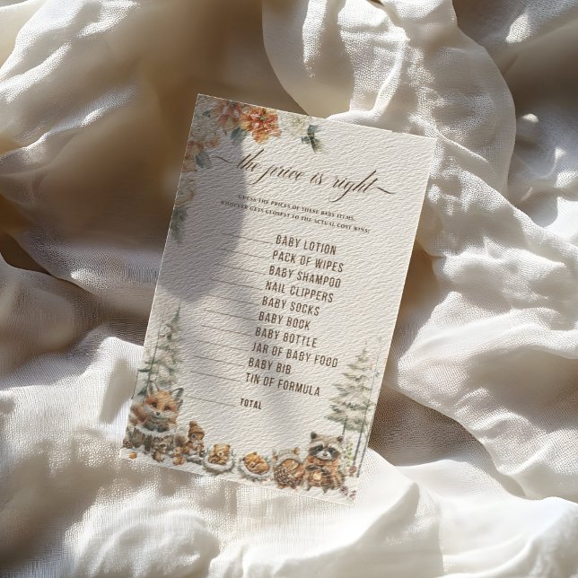 Winter Woodland Animals Baby Shower Price is Right (Creator Uploaded)