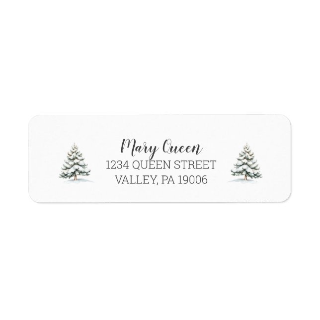 Winter Woodland Animals Baby Shower Return Address Label (Front)
