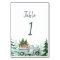 Winter Woodland Animals Baby Shower Table Number