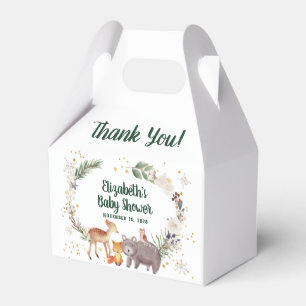 Winter Woodland Animals Baby Shower Thank You Favour Box