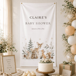 Winter Woodland Animals Baby Shower Welcome Sign