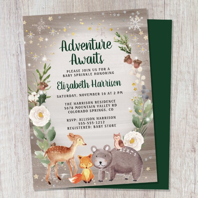 Winter Woodland Animals Baby Sprinkle Invitation (Creator Uploaded)