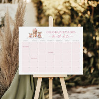 Winter Woodland Animals Due Date Calendar Game