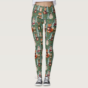 Winter Woodland Animals Festive Charm Leggings
