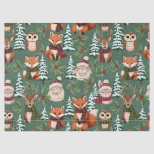Winter Woodland Animals Festive Charm Tissue Paper