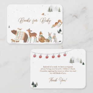 Winter Woodland Animals Forest Baby Shower Books Enclosure Card