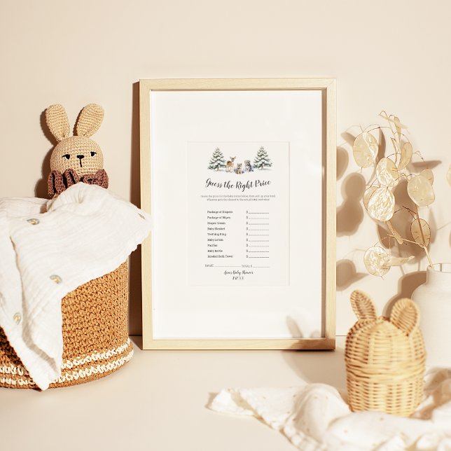 Winter Woodland Animals Guess The Right Price  Flyer (Creator Uploaded)