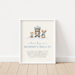 Winter Woodland Animals How Big is Mummy's Belly Poster