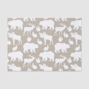 Winter Woodland Animals Pattern Holidays Tissue Paper